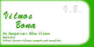 vilmos bona business card