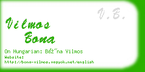 vilmos bona business card